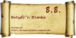 Botyán Blanka névjegykártya